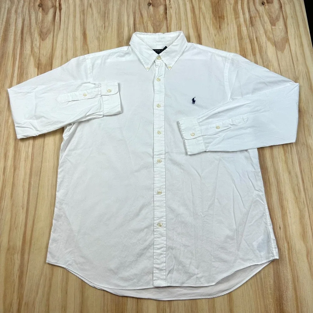 Polo Ralph Lauren Shirt Mens XL White Pony Embroidered Classic Fit Button-Down